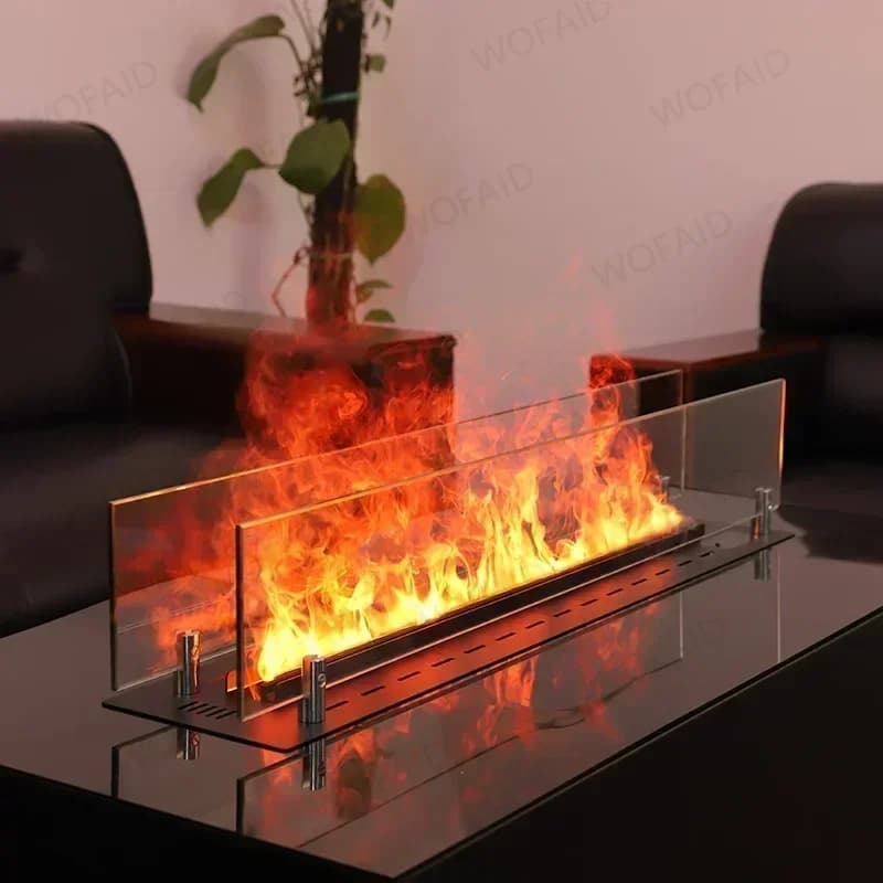 Cheminée 3D atomisée avec flamme de vapeur colorée