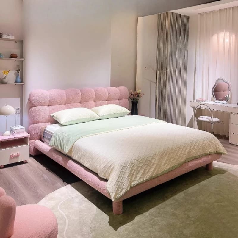 Tapisserie lit français princesse cadre de luxe tête de lit rembourrée Queen Size Camarotes Para dortoir maison accessoires