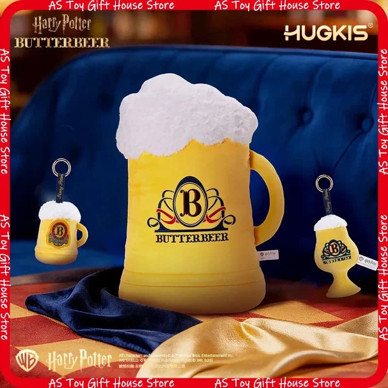 HUGKIS & Harry Potter Butterbeer Plush Pillow Wizarding World Cartoon Soft Plush Cushion Keychain Gift For Home Sofa Decoration