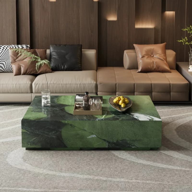 Table basse en marbre de luxe, grande table d'appoint artistique pour salon, meuble nordique