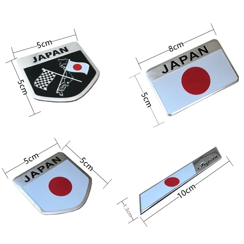 Emblème de bouclier de drapeau japonais, Badge en métal pour voiture, camion, moto, carrosserie, garniture de pare-chocs, autocollant de style, accessoires de voiture
