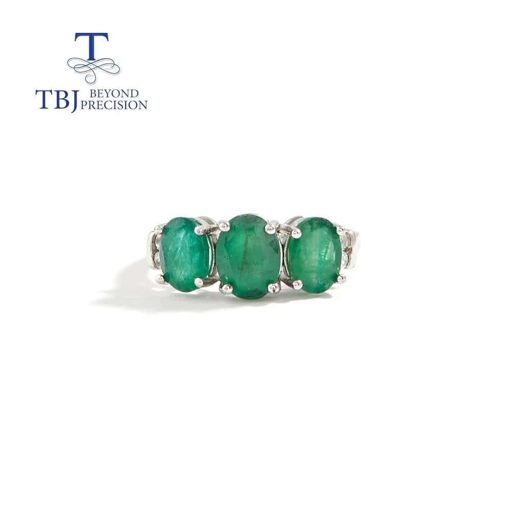 Bague émeraude naturelle en argent Sterling 925, vert vif, bijoux nobles de luxe pour femmes, cadeau de fiançailles, de fête
