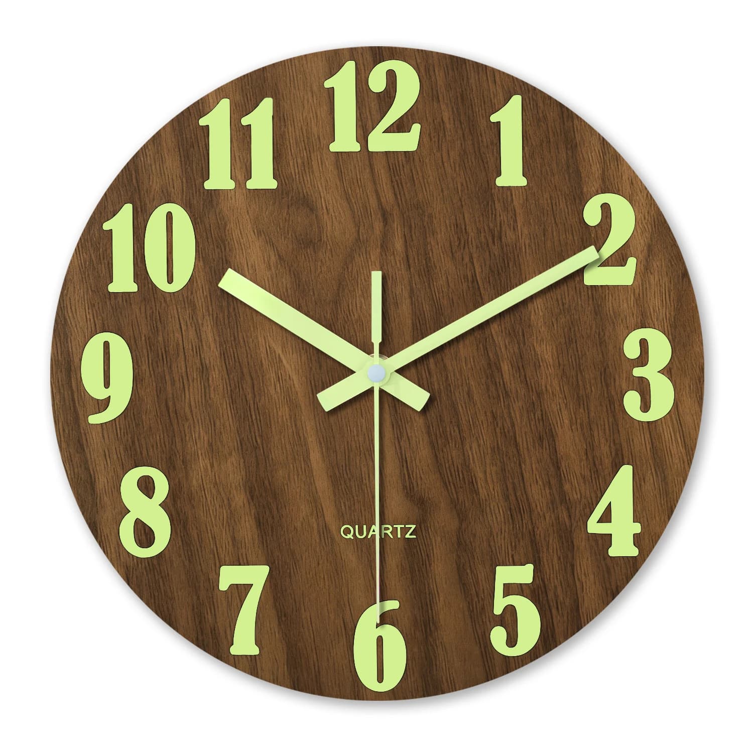Horloge murale lumineuse en bois de 12 pouces