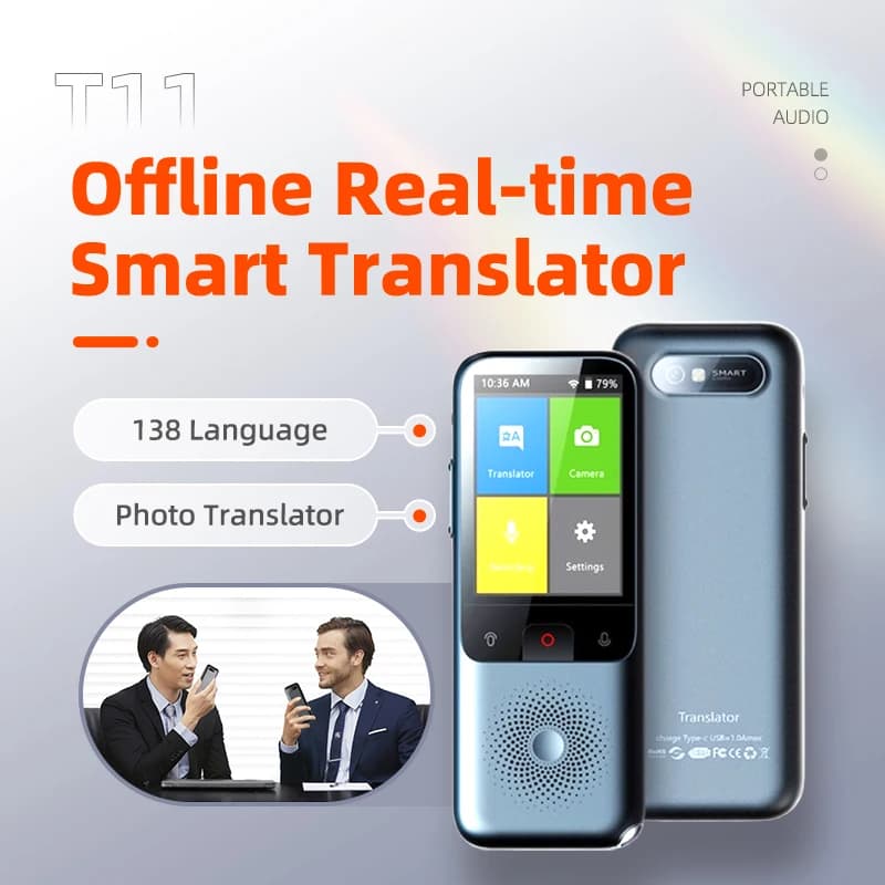 Traducteur intelligent T11 138 langues, portable, audio, hors ligne, traduction vocale en temps réel, IA, traducteur photo - Traduction hors ligne