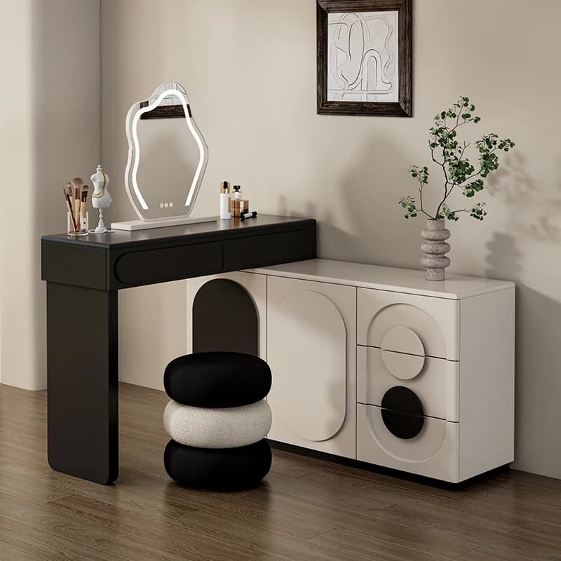 Table de toilette avec rangement, gain de place, style moderne, coiffeuse de chambre, meubles de chambre à coucher