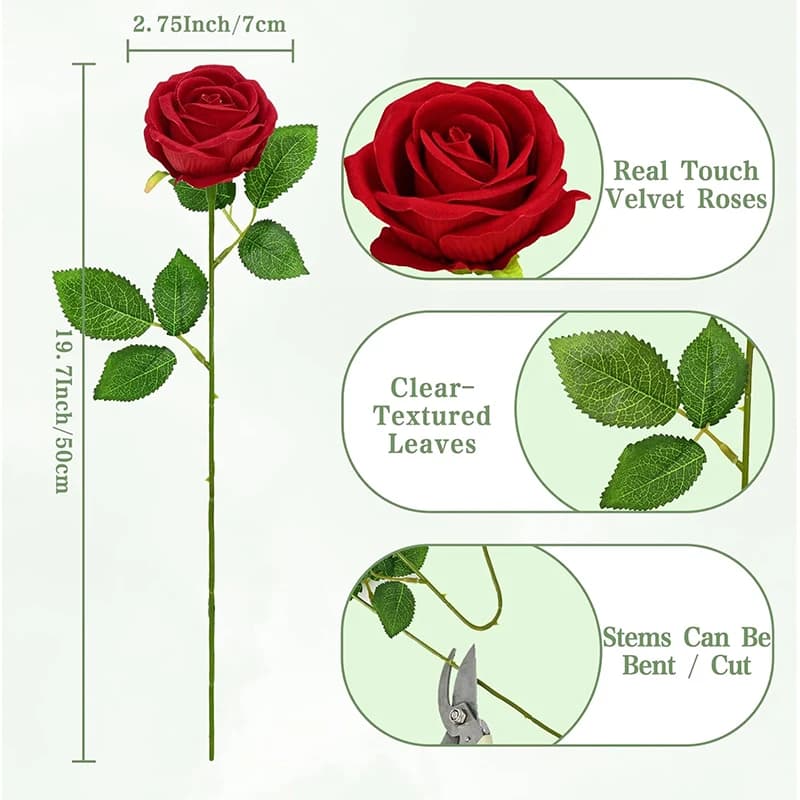 Roses rouges artificielles en vrac