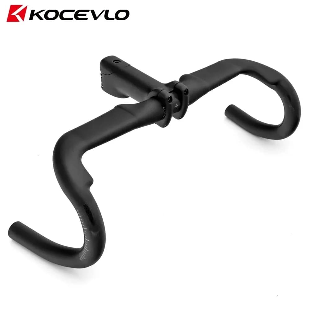 Guidon de vélo en gravier de carbone, super léger, amortissement des vibrations, routage de câbles interne 12 ° Flare confortable pour vélos de route en gravier