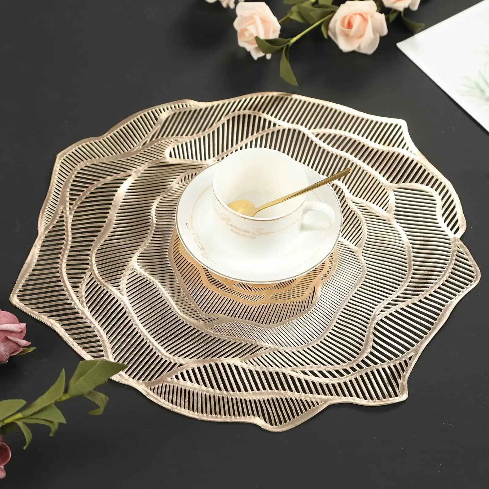 Coussin de tasse creux, imperméable et résistant à l'huile, décoration et tapis de table isolants pour décoration de table à manger, 1 pièce