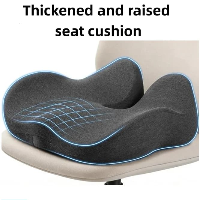 Coussin de siège pour chaise de bureau pour hanches et cuisses larges avec soutien ferme, coussin en mousse à mémoire de forme épaissi pour soulager la douleur sciatique