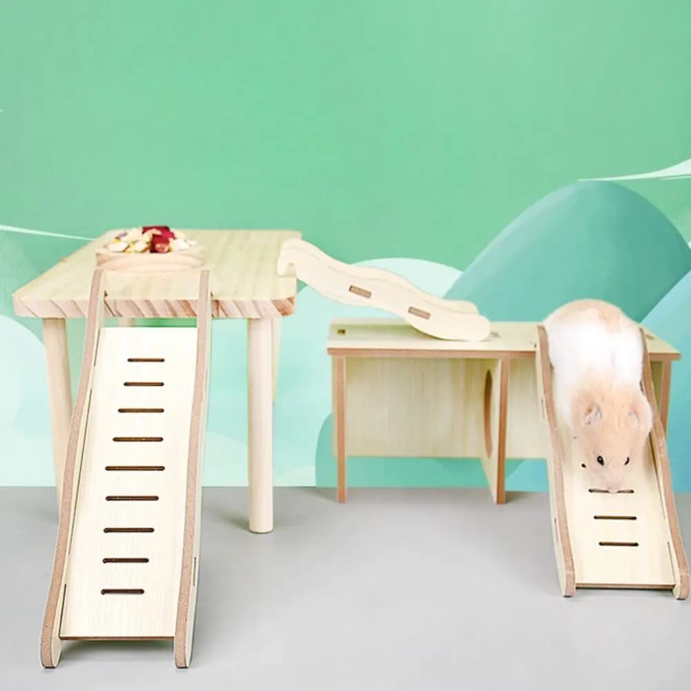 Échelle décorative en bois pour Hamster, échelle de Cage pour animaux en forme de vague, pont de Suspension pour Hamster, échelle d'escalade pour Cage