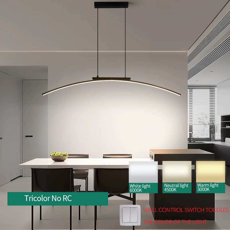 Suspension LED moderne, luminaire suspendu minimaliste pour chambre à coucher, éclairage d'ambiance au chevet, luminaires à intensité variable pour salle à manger