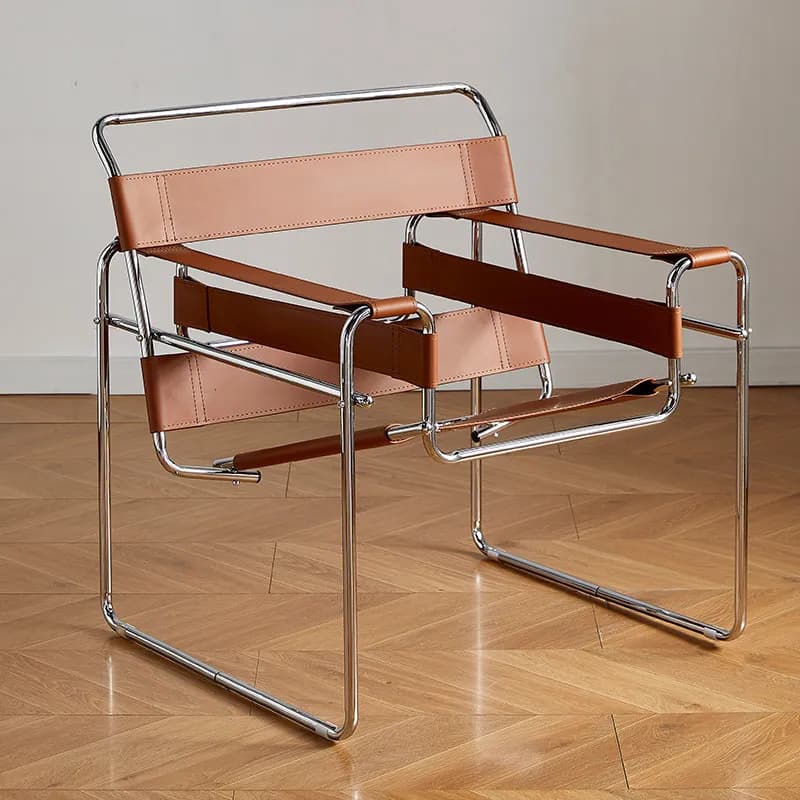 Fauteuil d'appoint de salon avec structure en fer, fauteuil de relaxation large en similicuir, fauteuil de chambre à coucher avec accoudoirs pour adultes, chaise de loisirs