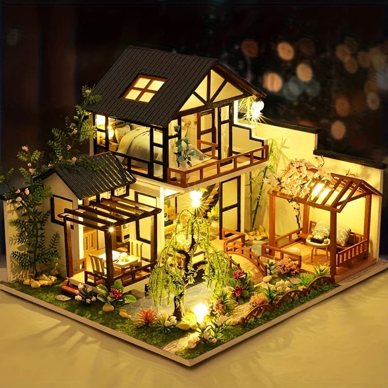 Kit de modèle d'assemblage de maison de beurre en bois bricolage, puzzle 3D, cadeaux d'anniversaire et de Noël pour adolescents et adultes, décoration d'intérieur, micro modèle, 1PC