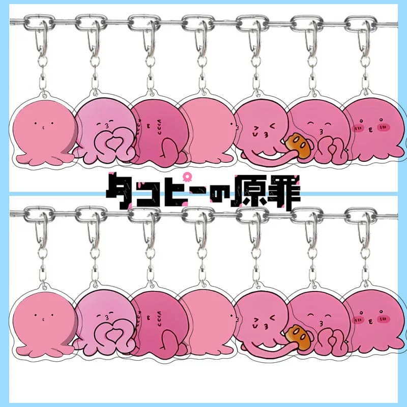 Anime Takopi Original Sin Cosplay porte-clés Kawaii rose poulpe acrylique pendentif