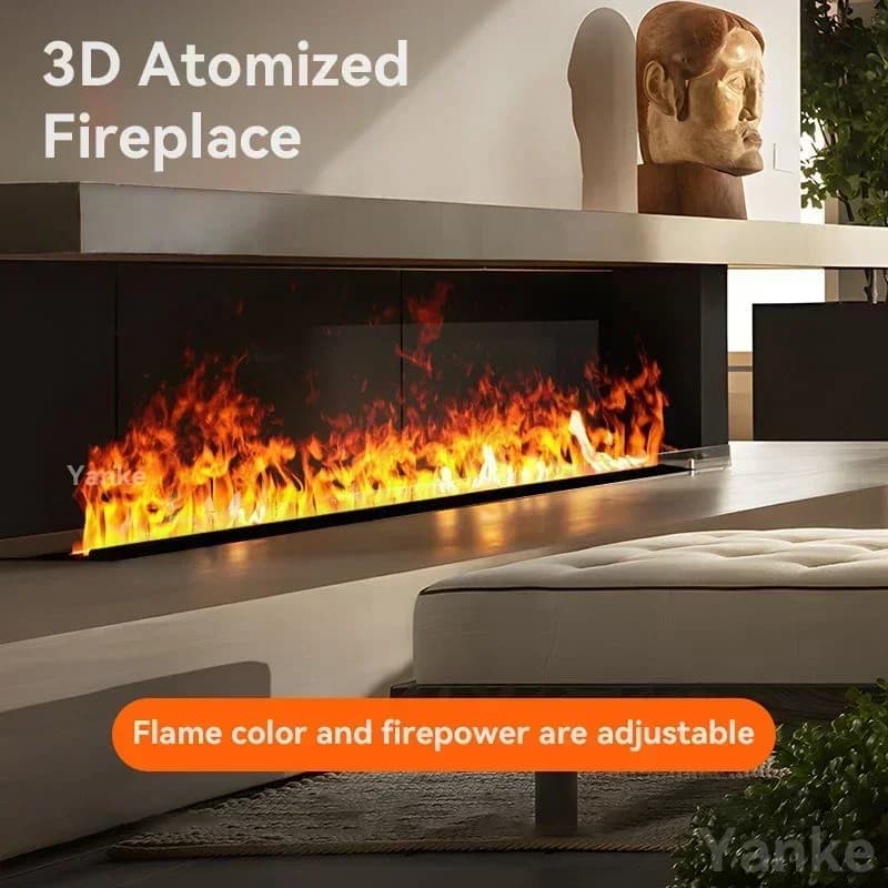 Cheminée Atomisée 3D avec Flamme à Vapeur Colorée 35%