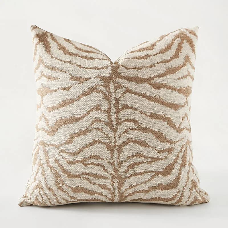 Housse de coussin Jacquard marron kaki, imprimé zèbre, 45x45, 50x50, taie d'oreiller décorative moderne pour canapé, chaise, décorations pour la maison