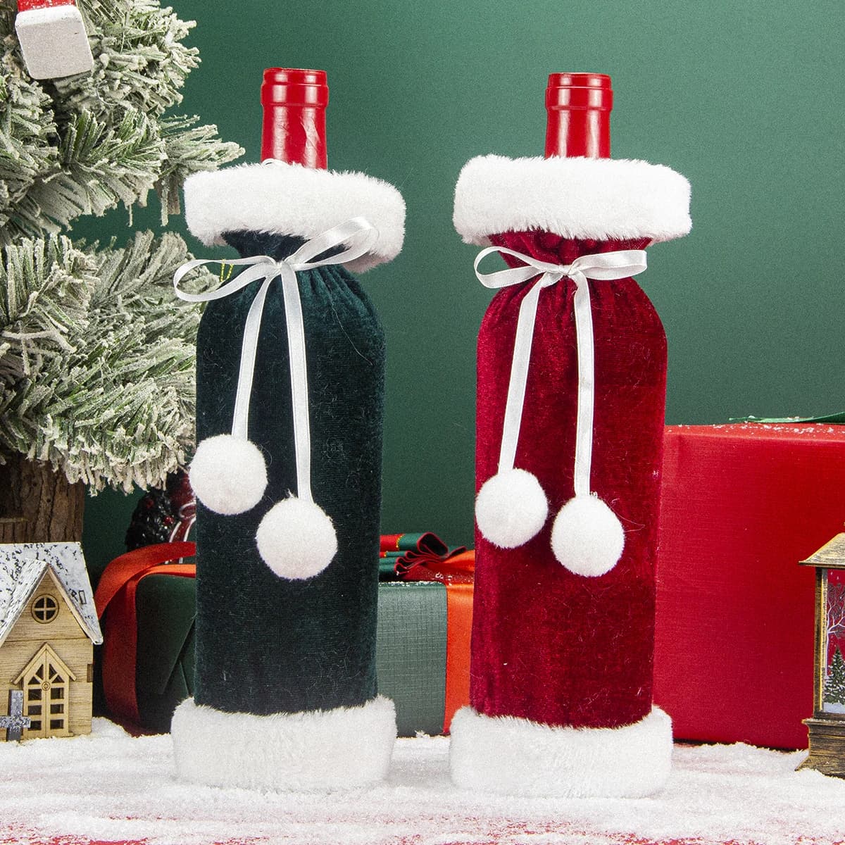Décoration de Noël pour bouteille de vin