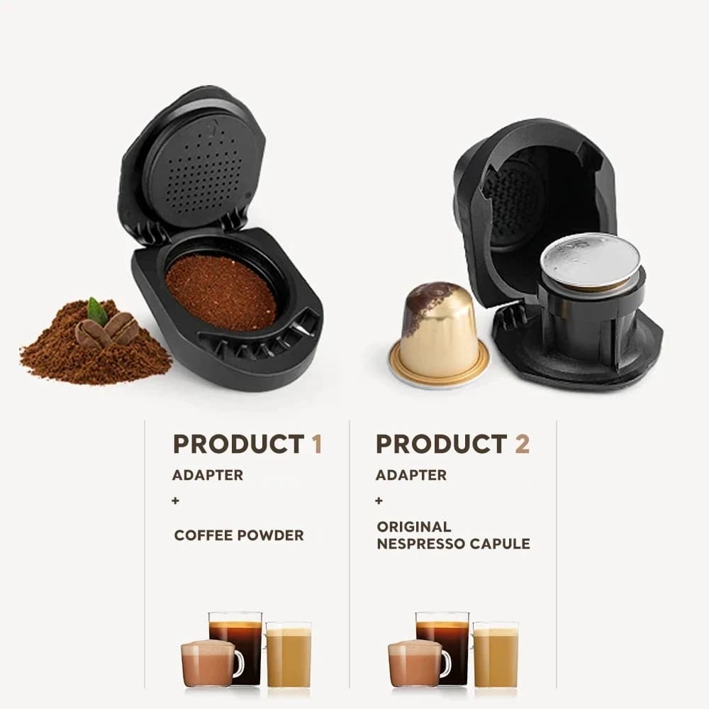Adaptateur de capsules Dolce Gusto pour les machines Genio S/Piccolo/XS avec cuillère et brosse - Accessoire à café réutilisable