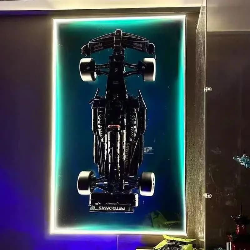 Panneau mural d'affichage adapté au modèle de voiture en bloc de construction LEGO 42171 Mercedes-AMG F1 W14, cadre Photo LED mural uniquement