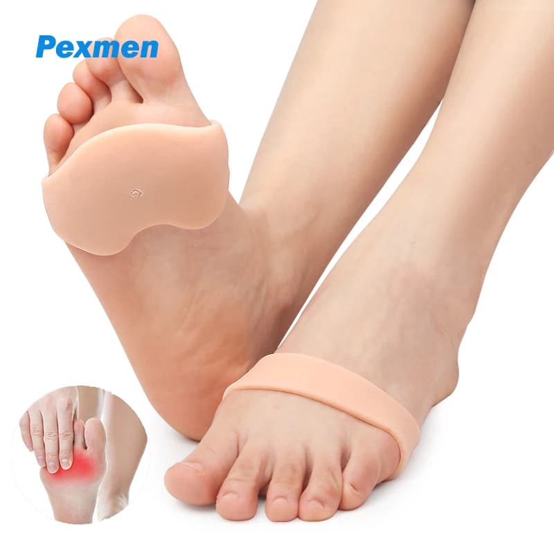 Pexmen 2/4 Pcs Coussinets métatarsiens pour l'avant-pied, pour le soulagement de la douleur au pied, du neuroma de Morton, des callosités et des douleurs métatarsiennes