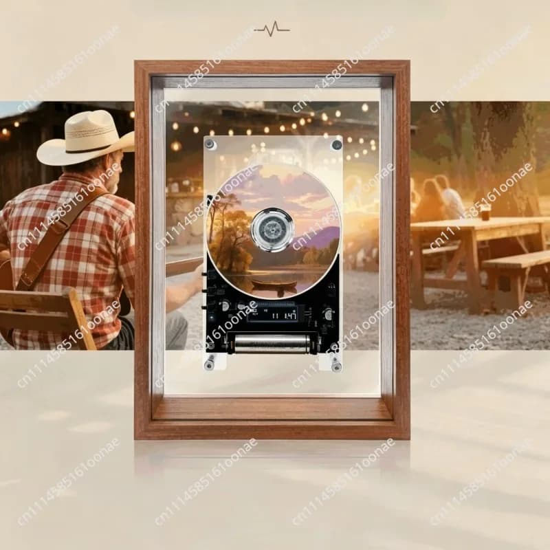 Cadre photo musical avec lecteur CD, cadre photo mural en acrylique transparent avec lecteur Bluetooth