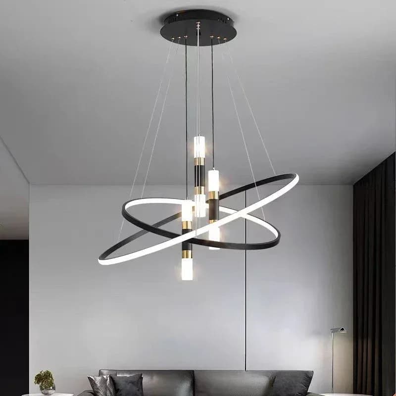 Plafonnier LED suspendu au design moderne simpliste, éclairage d'intérieur, luminaire décoratif de plafond, idéal pour une salle à manger, un salon ou une chambre à coucher
