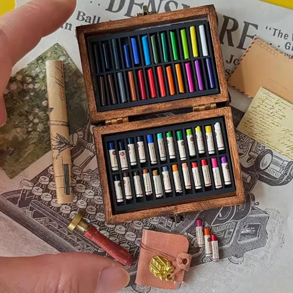 Mini Crayon Miniature pour maison de poupée 1:6, bâton de peinture à l'huile ou modèle de dessin pour accessoires d'ornement de scène de poupée