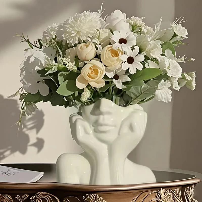 Vase en vinyle de Style nordique Ins, jardinière de fleurs artistiques façonnant la fille, décoration personnalisée et créative, ornement artisanal