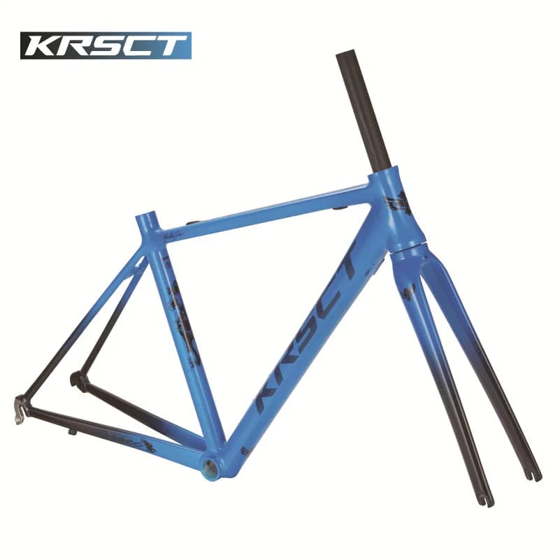 Cadre de vélo de route en aluminium léger et jeu de fourche en carbone cadre de frein en V fourche conique entièrement en carbone tailles 44-48 cm convient aux pneus 25C/28C