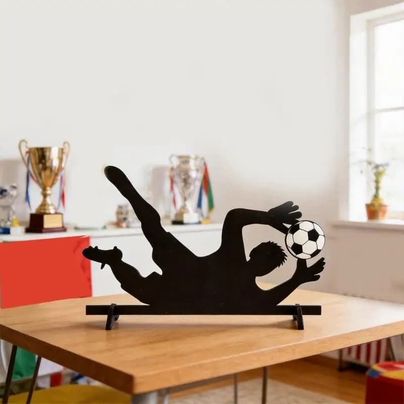 Figurines joueurs en bois, 2 pièces, décors football, modèles miniatures joueurs football pour affichage à maison