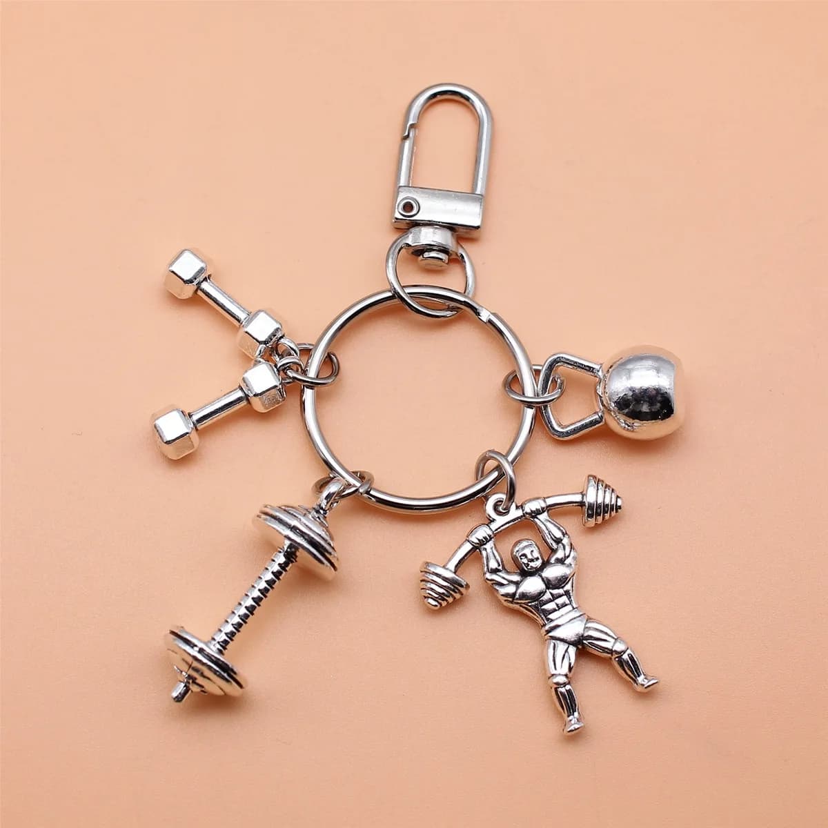Porte-clés cadeau de gymnastique pendentif haltère cloche porte-clés accessoire de porte-clés pour hommes