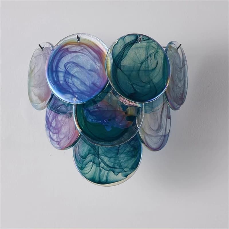 Applique Murale Vintage en Verre de Murano, Éclairage Artistique Coloré en Rondelles pour Décoration Intérieure, Salon, Chambre, Luminaire d'Ambiance Unique