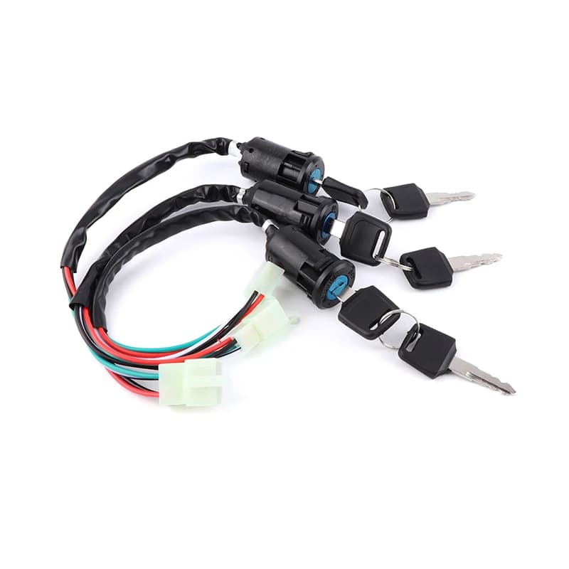 Clé de commutateur de moto avec fil, accessoires de moto RL, interrupteur de démarrage Hurbike, serrures de porte, trois enfichables