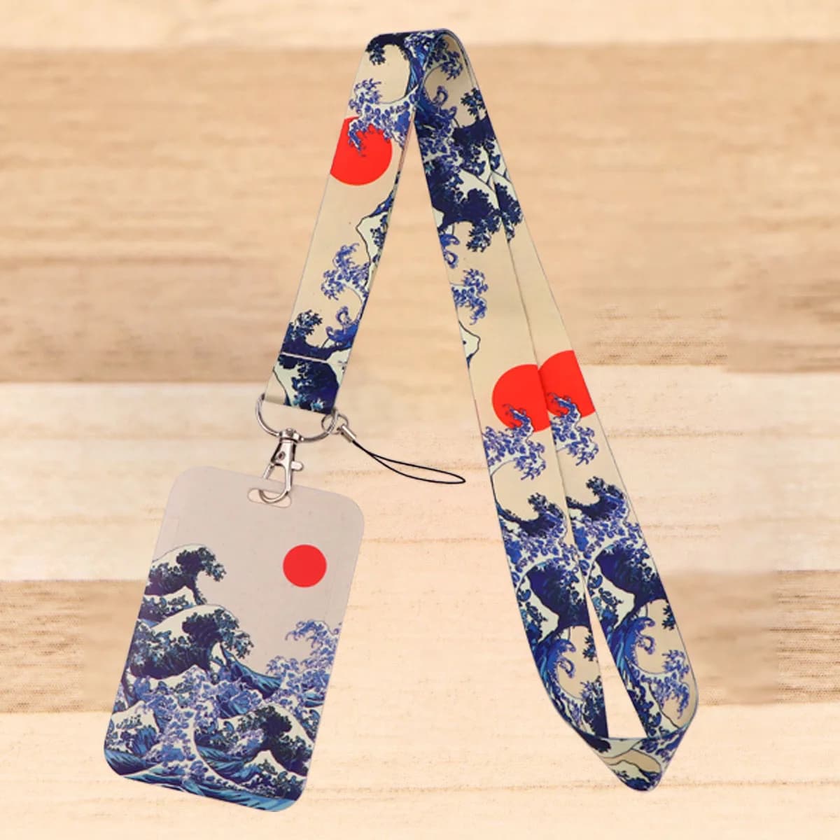 Porte-cartes ondulées japonaises, lanière de cou pour clé, carte d'identité, sangles de téléphone, porte-Badge, corde suspendue, accessoires de Cosplay, bricolage