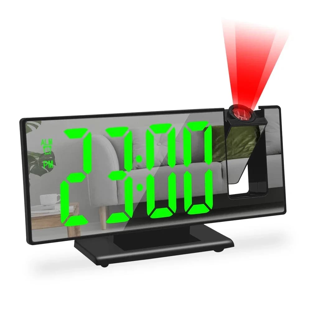 Réveil numérique alimenté par USB 180 ° Bras Projection