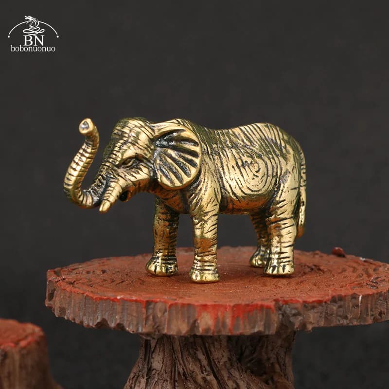 Statue d'éléphant de Thaïlande en laiton massif