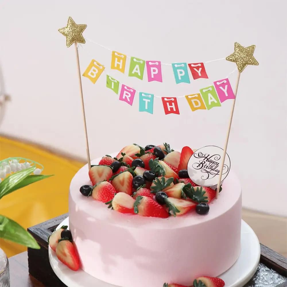 Gâteau tirer fleur coloré décoration