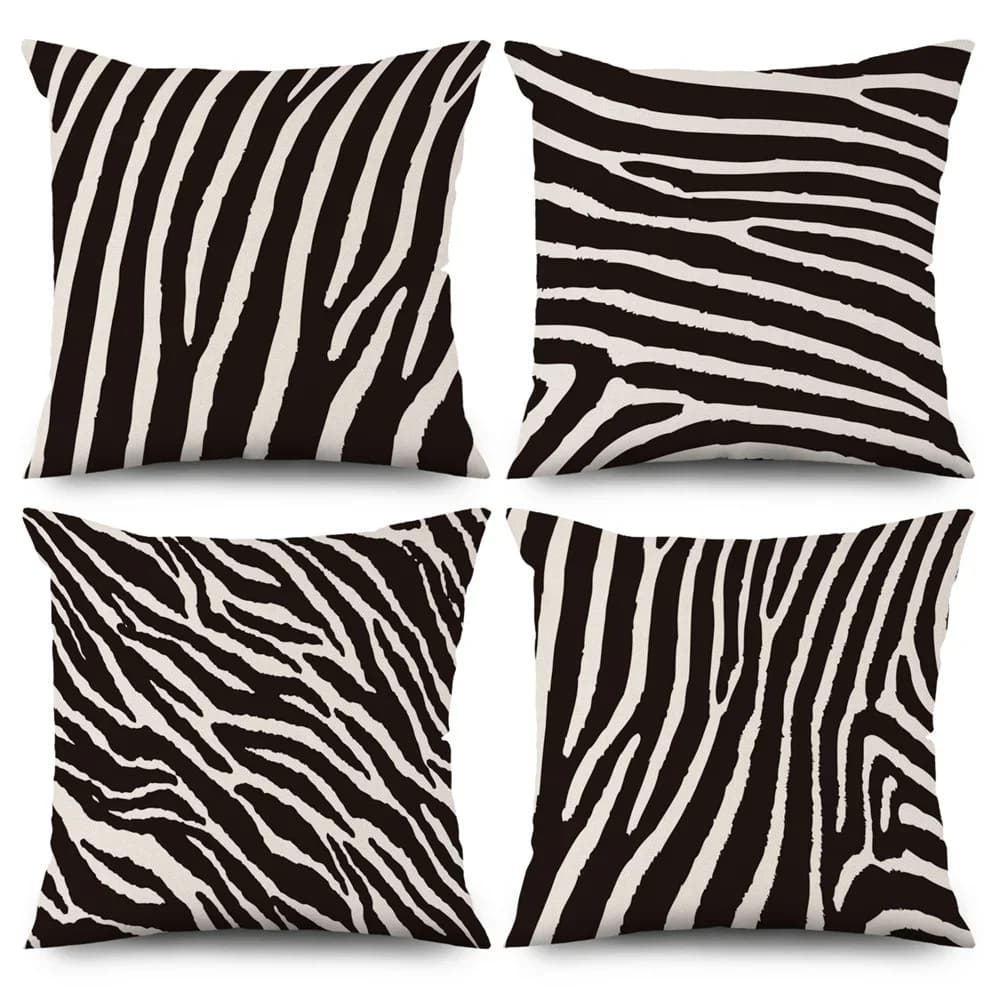 Taie d'oreiller à motif géométrique imprimé zèbre, coussin de canapé, décoration nordique pour la maison