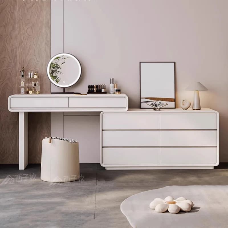 Coiffeuse de luxe moderne rangement appartement blanc classique coiffeuse Salon femme Tocador Maquillaje maison accessoires