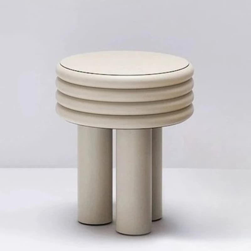Repose-pieds rond en bois massif