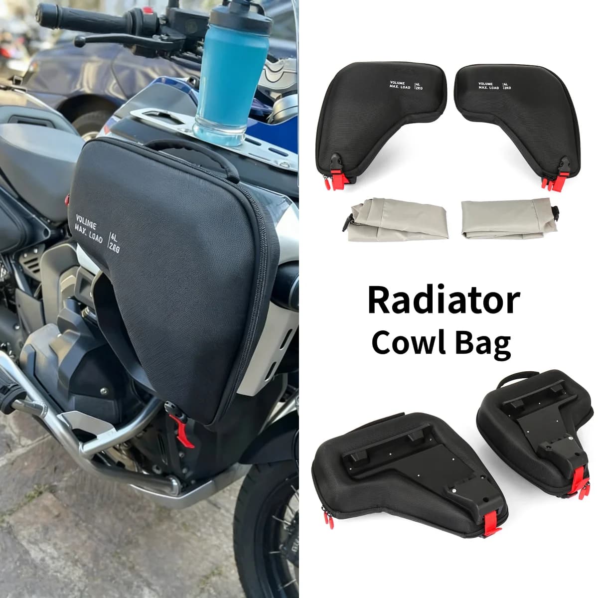 Accessoires de moto pour BMW R 1300 GS ADV R1300GS Adventure R1300GSA 2024 - Sacs de protection de radiateur gauche et