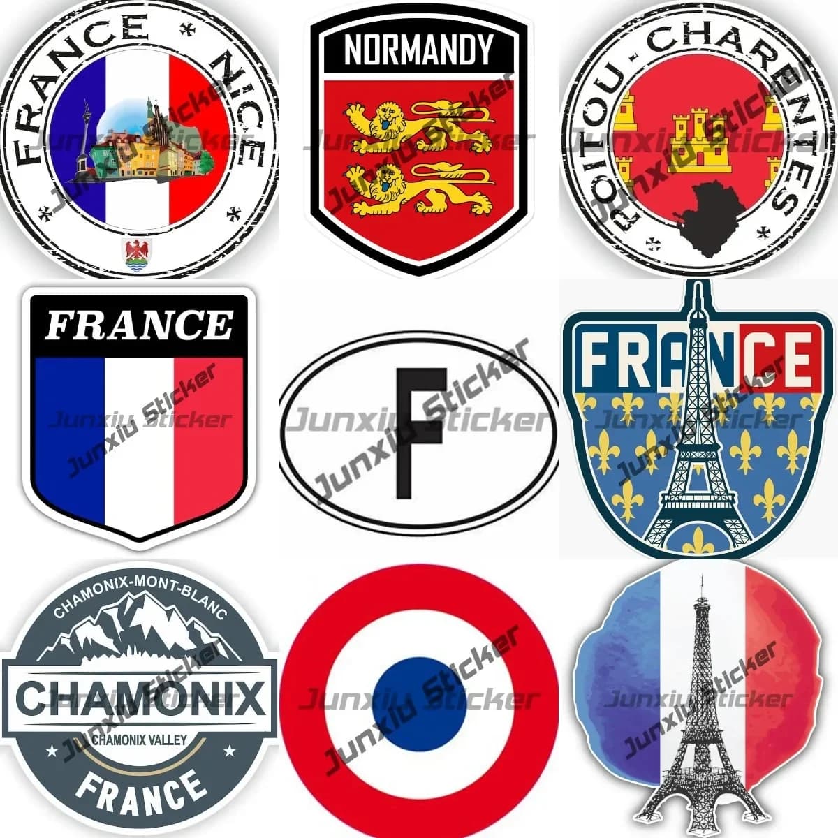 Autocollant de bouclier de drapeau de la France