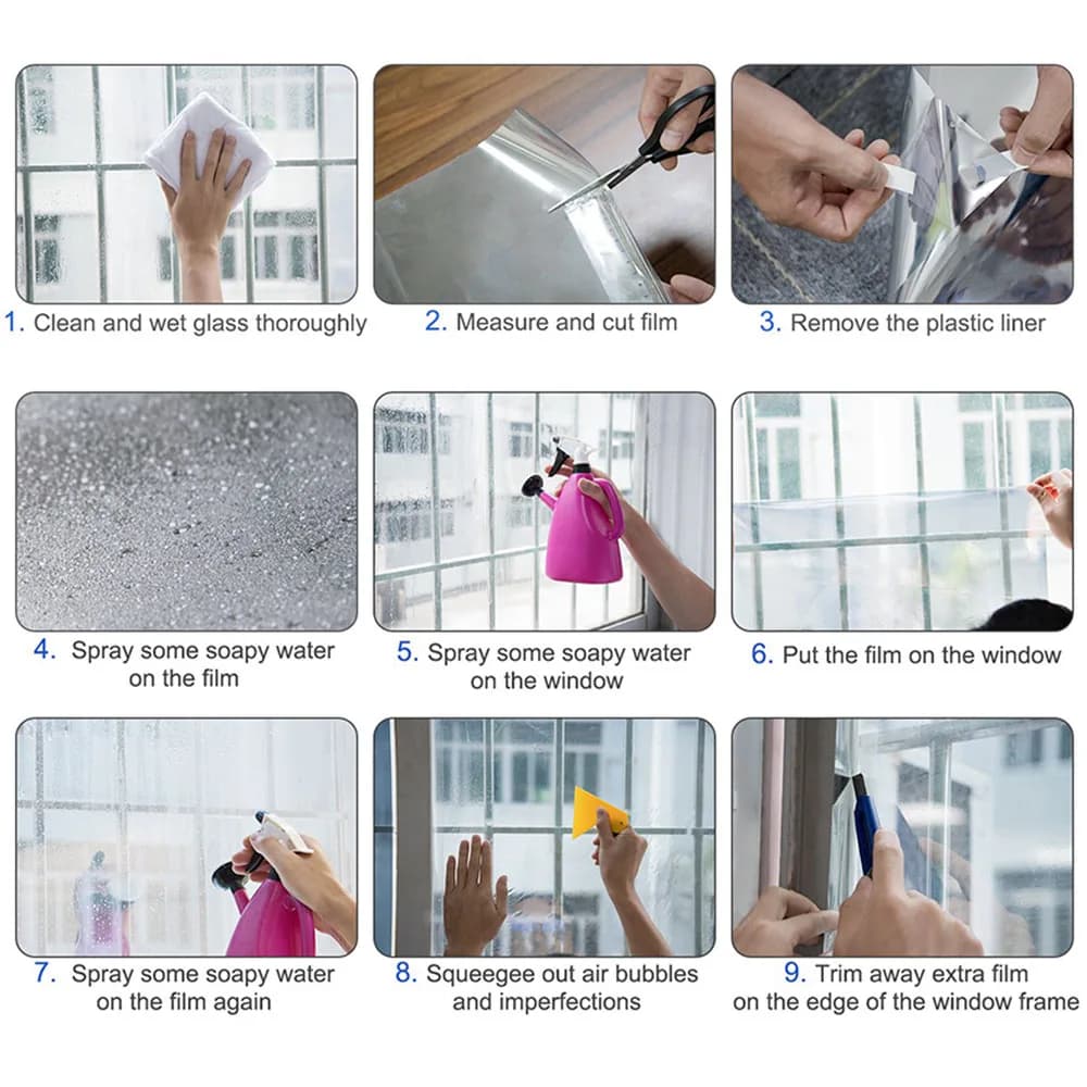 Film de fenêtre coloré en vinyle transparent, membrane de vitrail, chambre à coucher, HOHome, décoration de fenêtre bricolage, 20x30cm, lot de 7 pièces