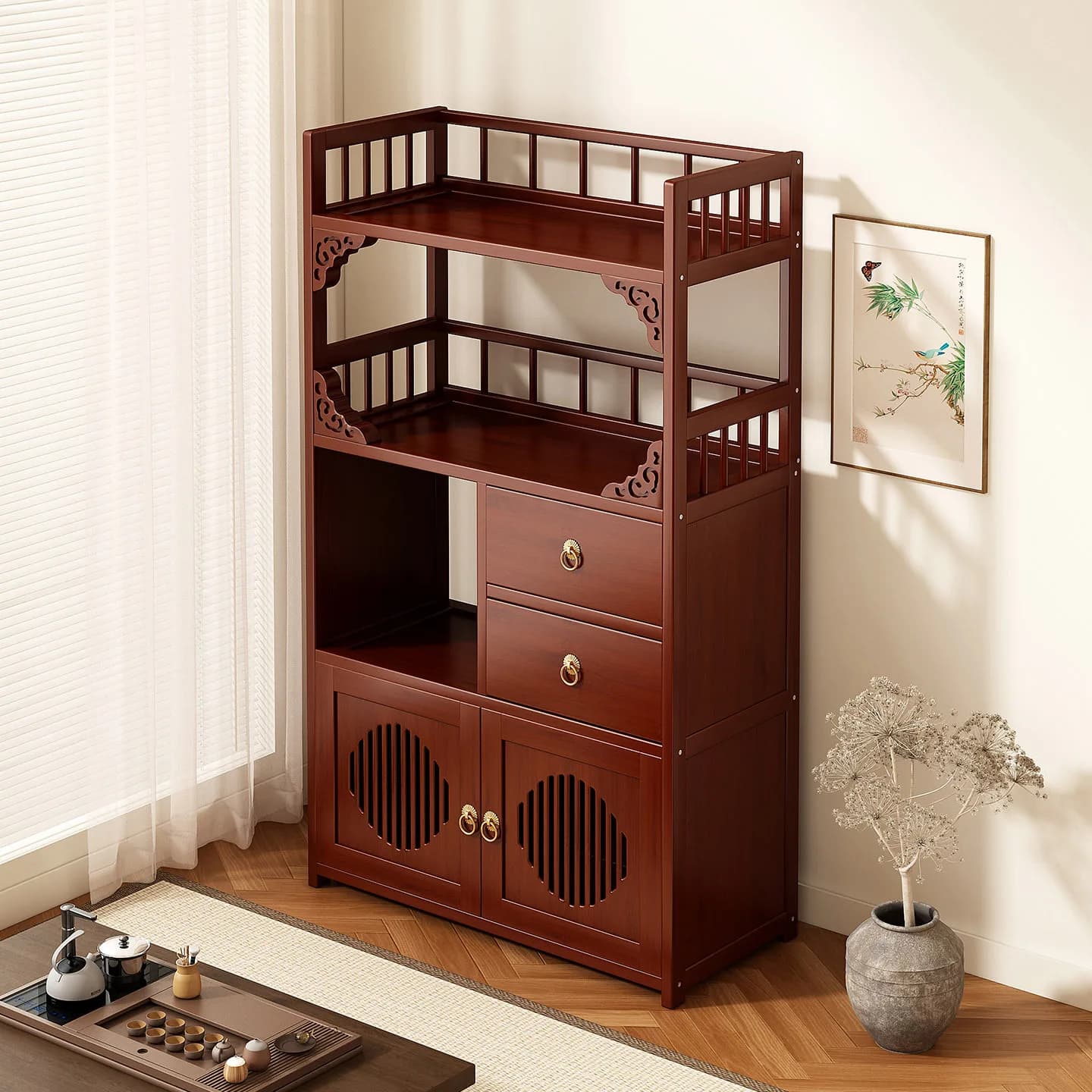 Meubles multifonctionnels avec tiroirs et étagères, placard de cuisine, organisateur de rangement de salon, armoire de Table à thé