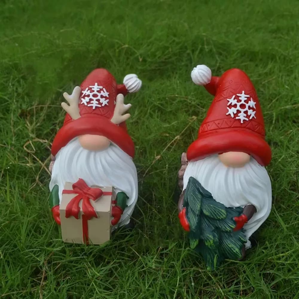 Sculpture d'elfe de noël en résine