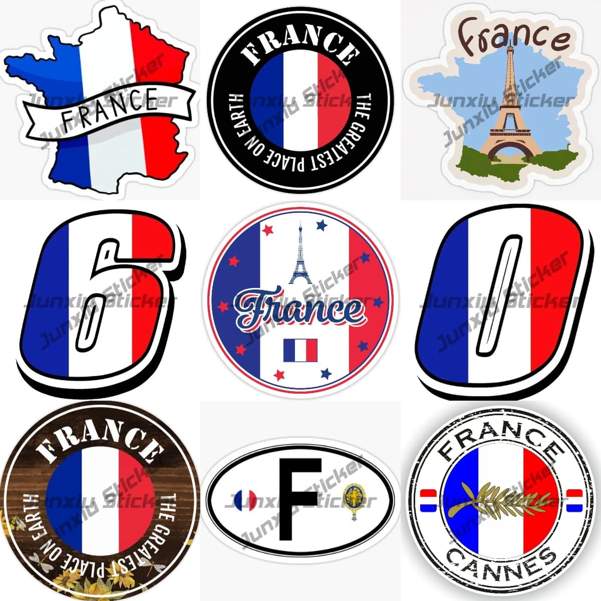 Autocollants de chiffres de drapeau de France