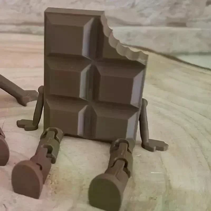 Sculptures de chocolat imprimées en 3D avec articulations mobiles