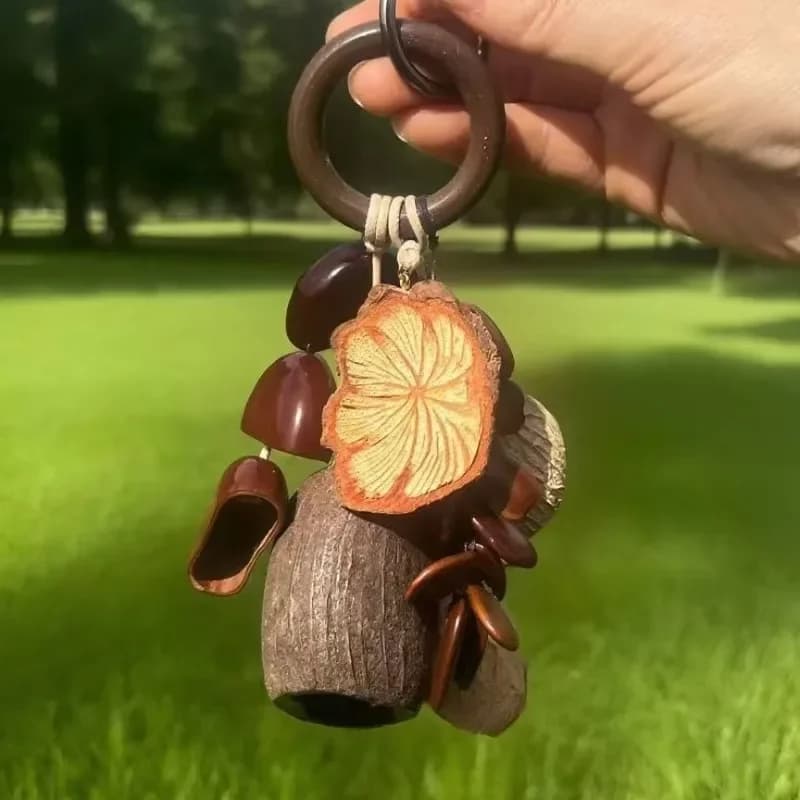 Coquilles de fruits créatives, décor artisanal, plante de style ancien, artisanat pour enfants, joli jouet artisanal, pendentif carillons éoliens agréable