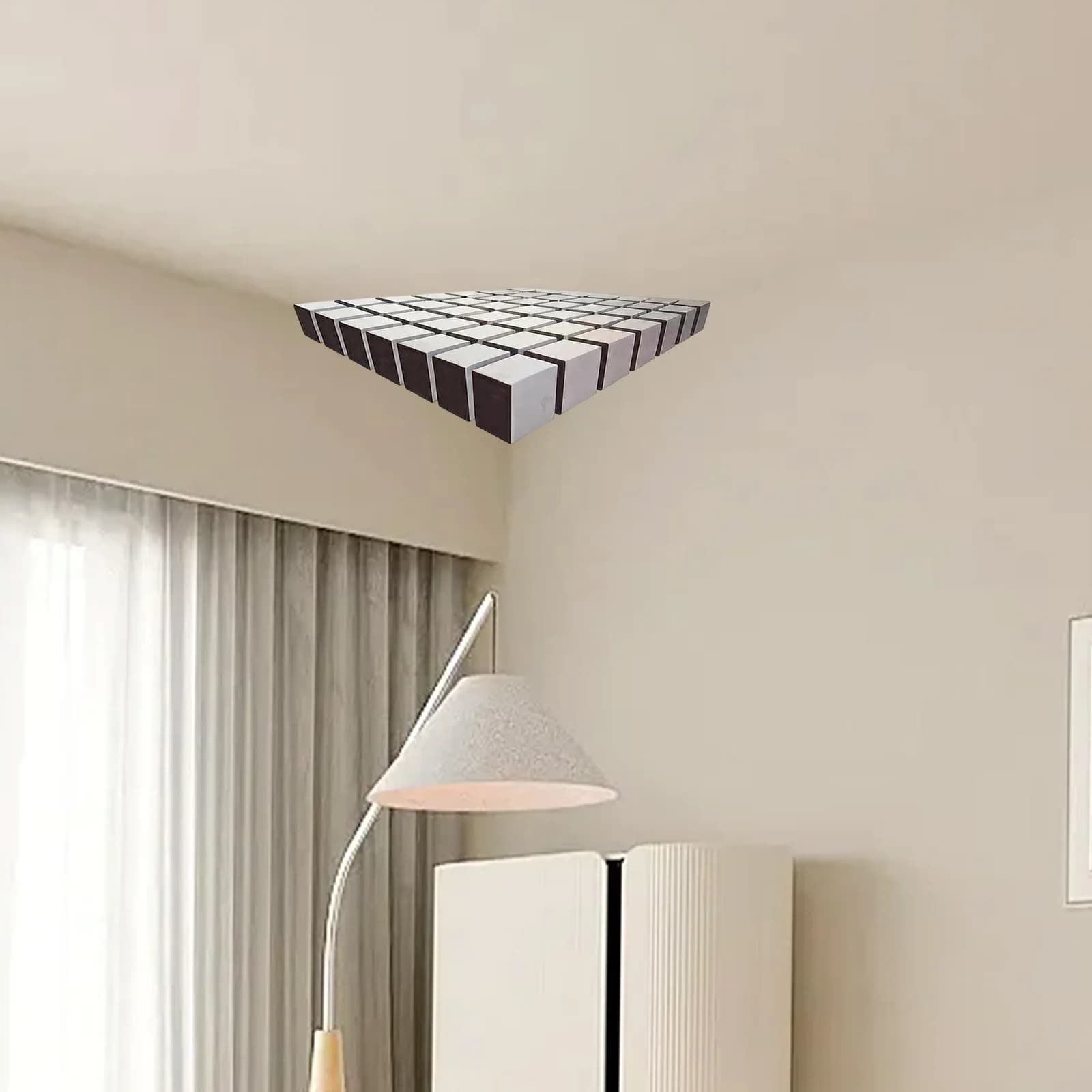 Autocollants Muraux Illusion Optique : Labyrinthe 3D Cube Impossible qui Redéfinit la Réalité – Décoration Murale d'Angle