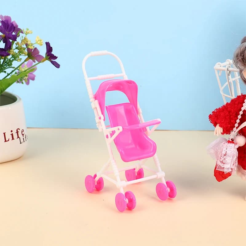 Chariot de berceau pour bébé de poupée de 12 cm (1 pièce) - Accessoire de décoration de scène de maison